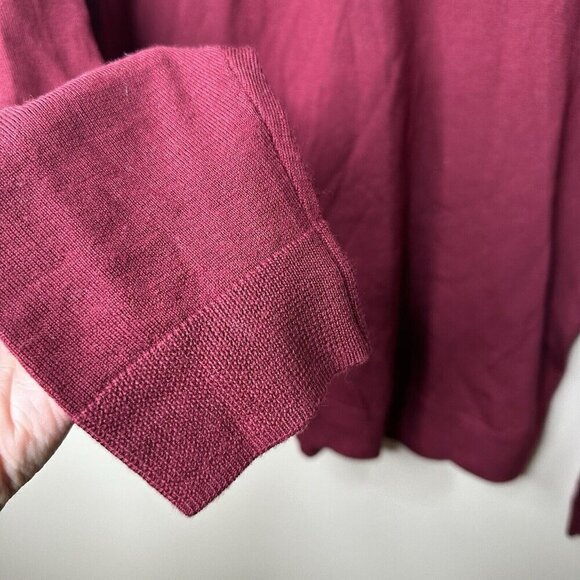 Vintage Brooks Brothers Sweater Mens Sz M Burgundy 100% Merino Wool V Neck - Picture 4 of 9